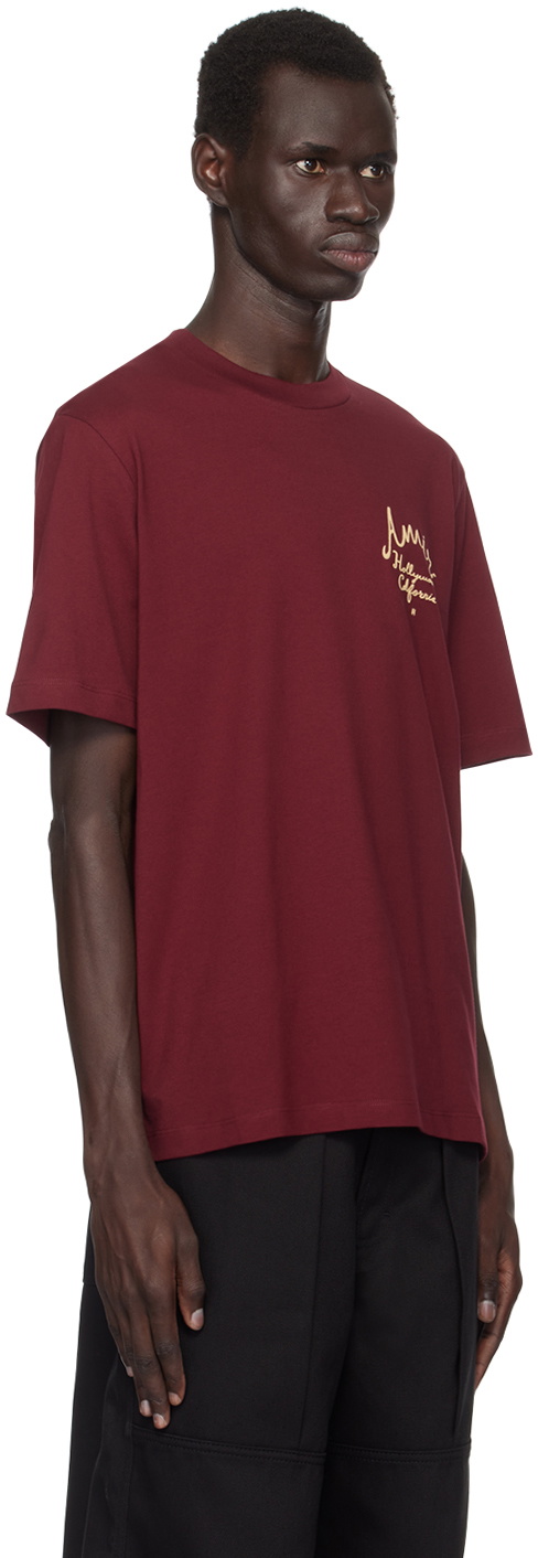 アイドル Amiri Burgundy College Logo tee M Amiri Burgundy College Logo T Shirt, $123 | SSENSE | Lookastic