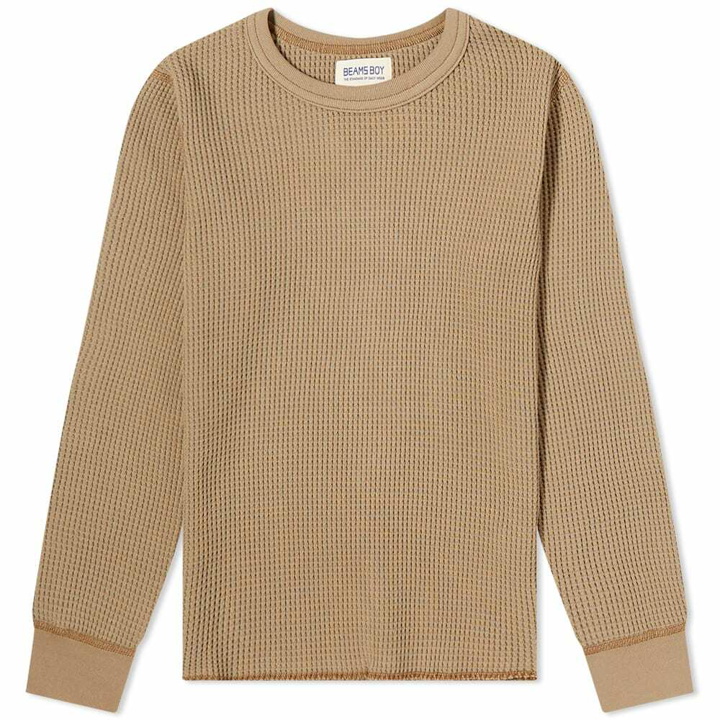 Photo: Beams Boy Women's Long Sleeve Thermal Pullover in Sand