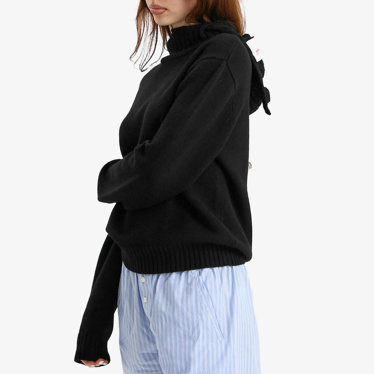 Charles Jeffrey Loverboy Women's Merino Ears Balaclava Jumper in Black