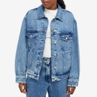 Palm Angels Women's Jungle Denim Over Jacket in Blue/Green