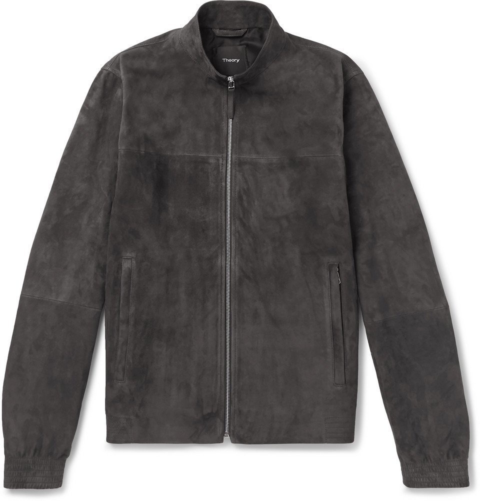 Theory - Radic Tremont Suede Jacket - Gray Theory