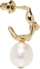 FARIS SSENSE Exclusive Gold Pearl Lava Hoop Earring