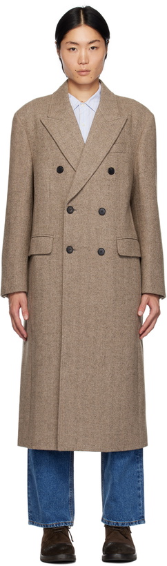 Photo: Dunst Beige Double-Breasted Coat