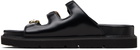 Marc Jacobs Black 'The Leather Kiki' Slide Sandals