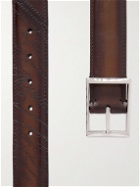 Berluti - 3.5cm Reversible Scritto Venezia Leather Belt - Brown