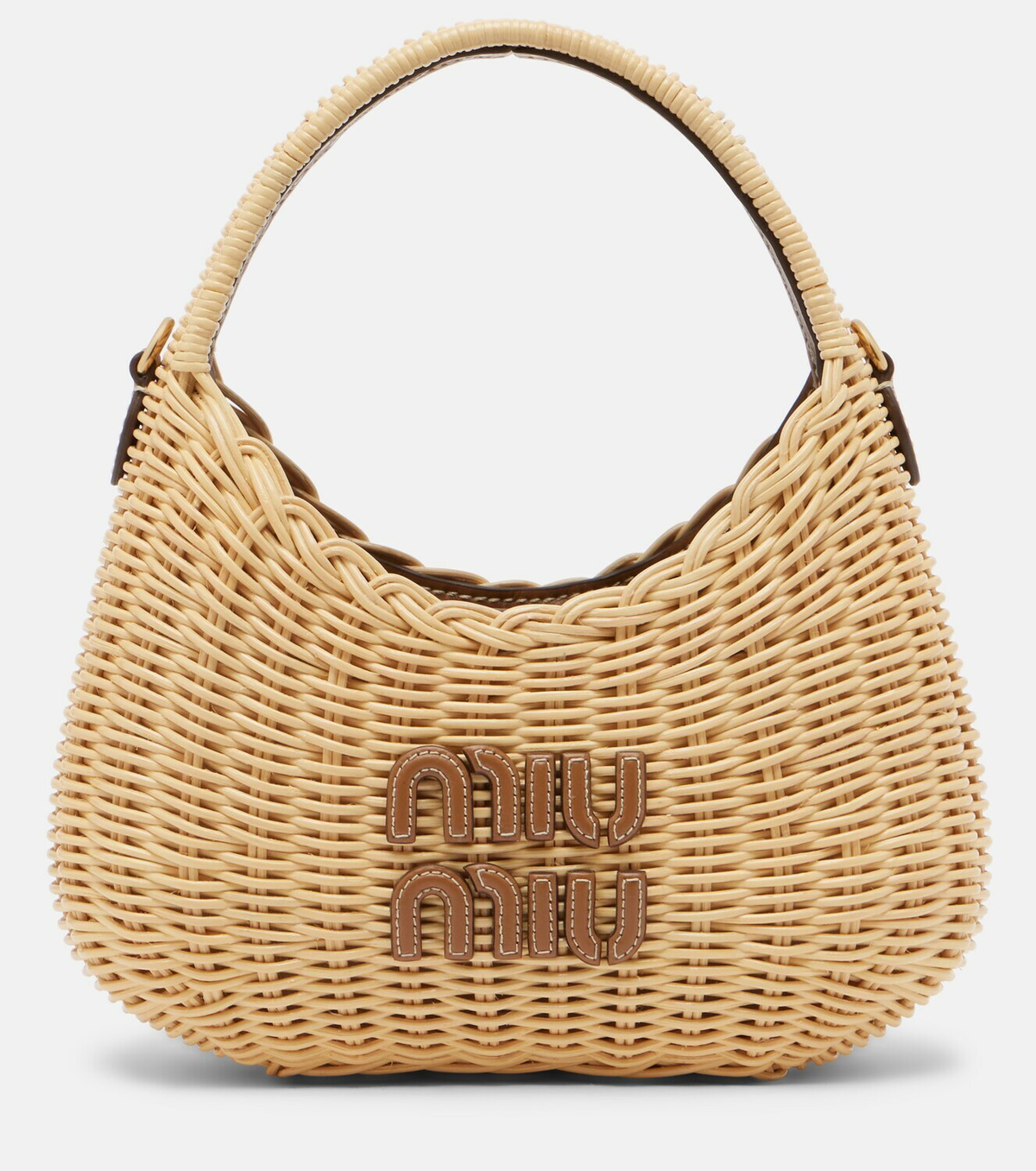 Miu Miu Wander wicker top-handle bag