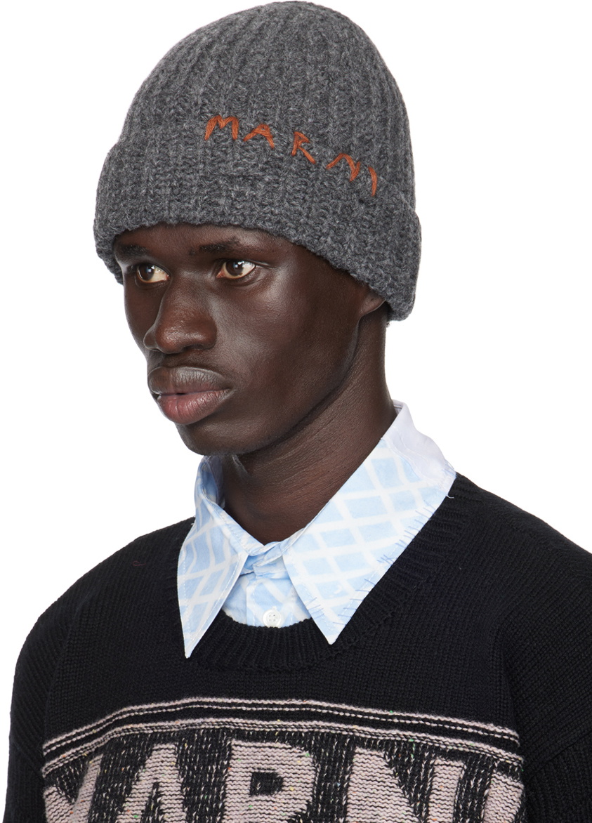 帽子 MARNI Shetland Wool Logo Beanie Marni Shetland Wool Logo Beanie – Extra Butter