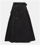 Junya Watanabe - Belted pleated cotton midi skirt