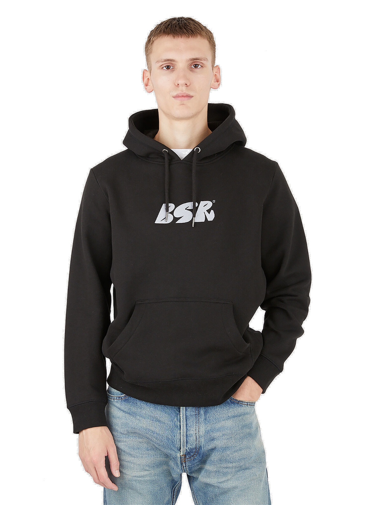 Photo: Embroidered Logo Hooded Sweatshirt in Black
