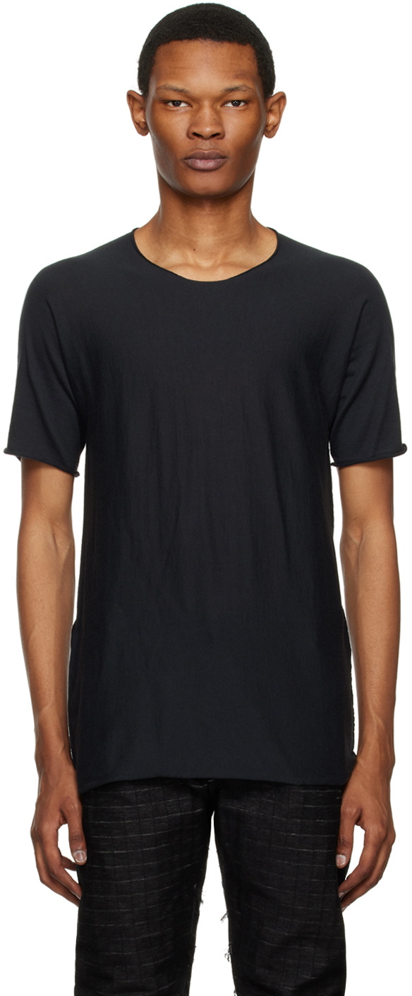 Label Under Construction Black Parabolic Zip Seam T-Shirt