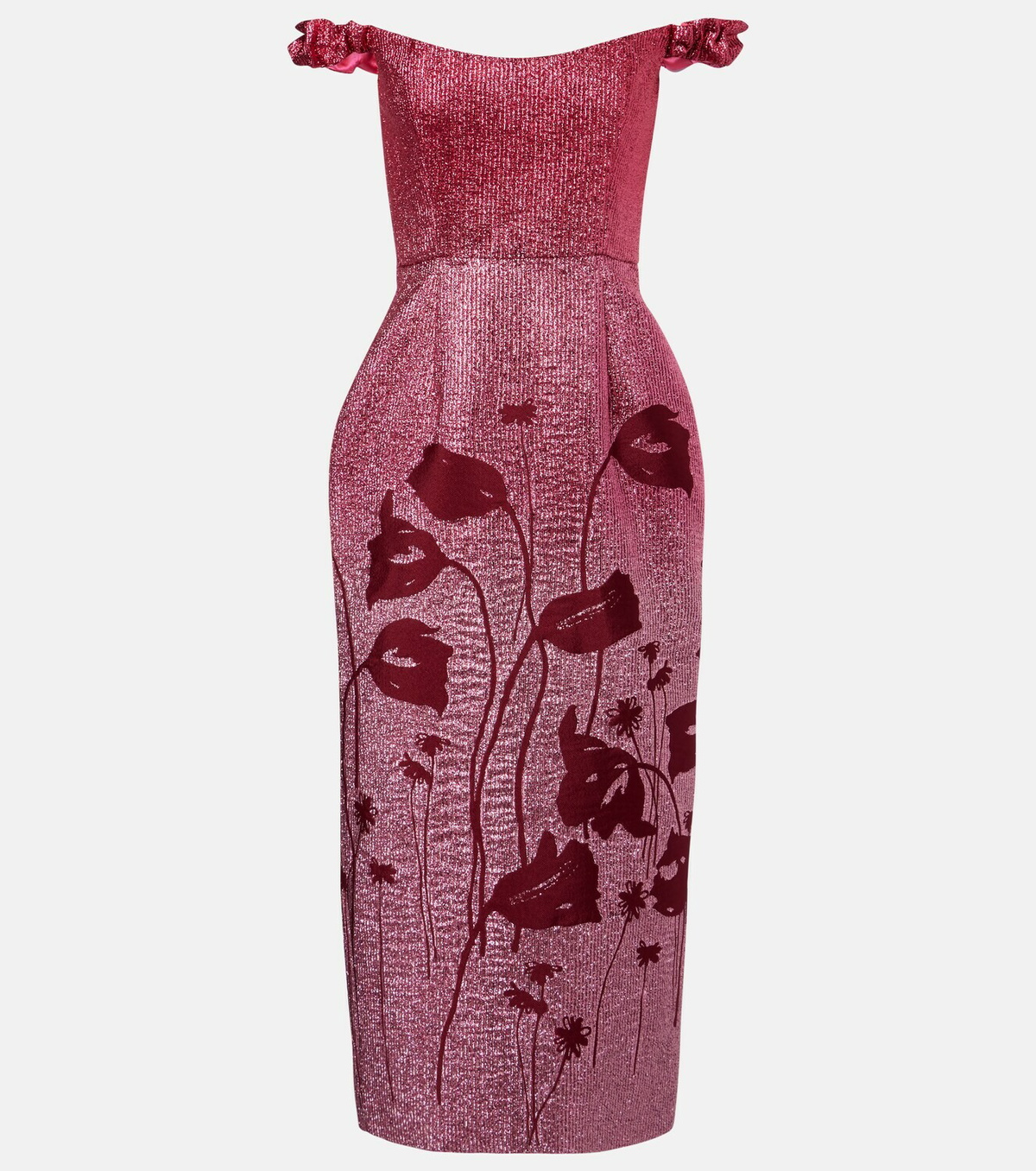 Markarian Amina floral lamé corset dress