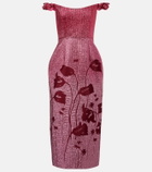 Markarian Amina floral lamé corset dress