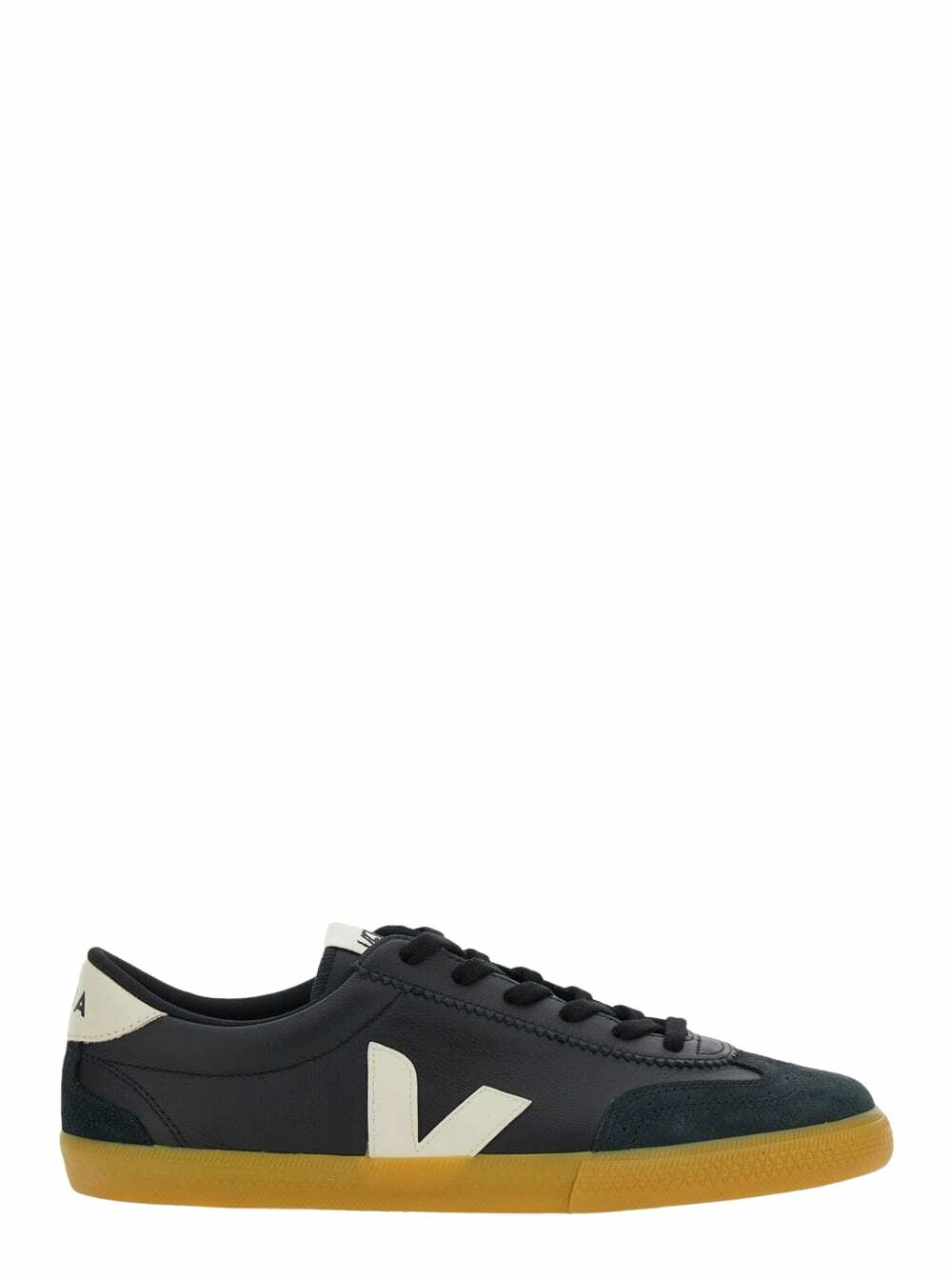 Veja volley Black Sneakers With Side Logo And Lettering Logo On The Heel In Organic Cotton Unisex