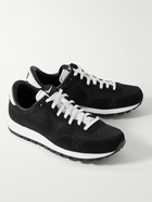 Nike - Air Pegasus 83 Leather-Trimmed Perforated Suede Sneakers - Black