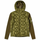 Moncler Men's Quilted Knit Jacket in Olive