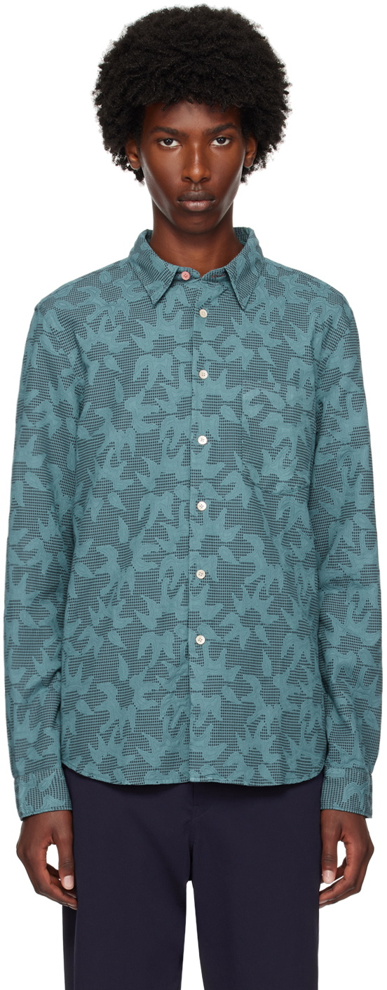 PS by Paul Smith Blue Patterned Shirt