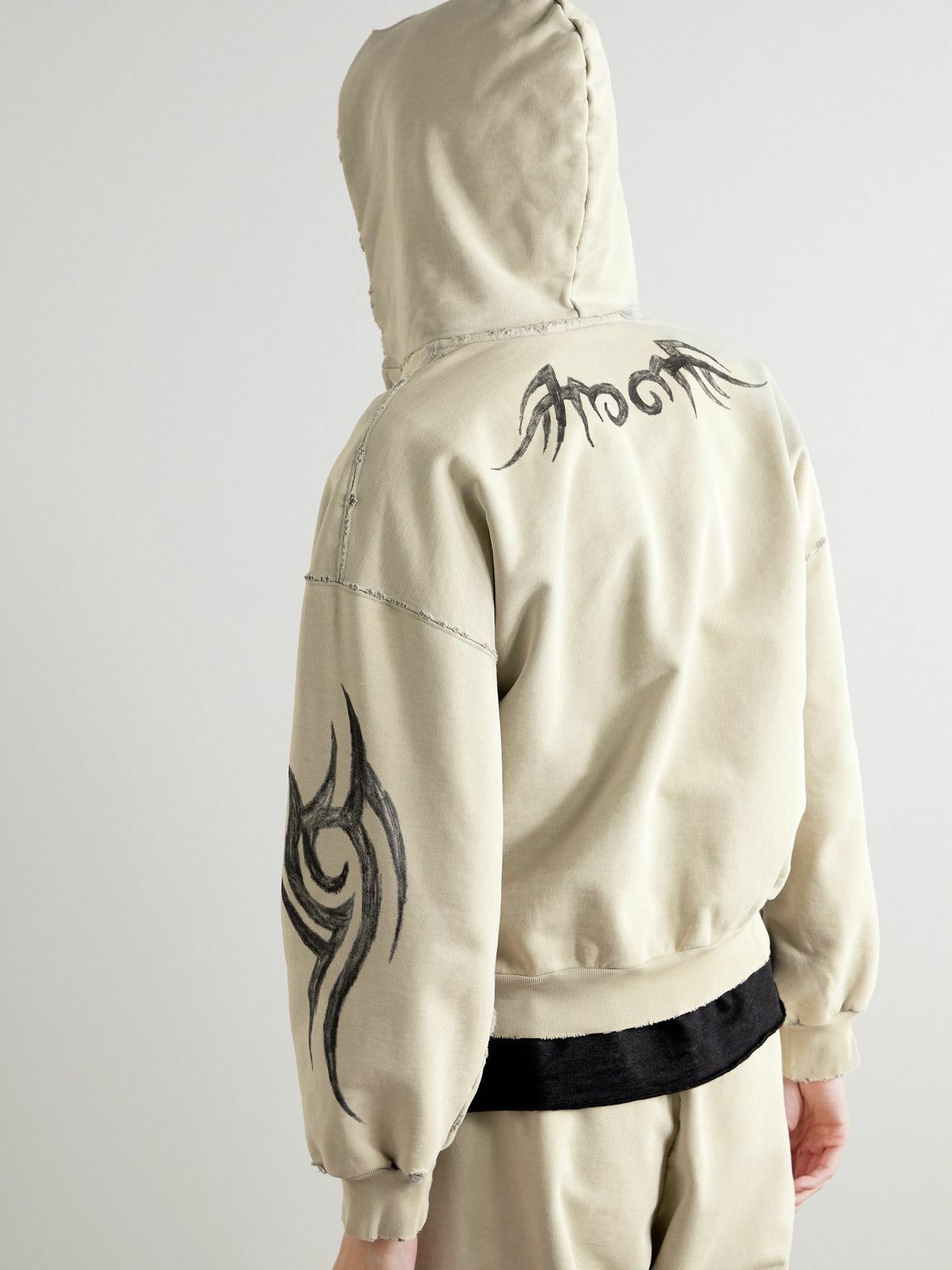 Balenciaga - Distressed Logo-Embroidered Printed Cotton