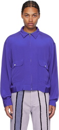 Glass Cypress Blue Silk Jacket