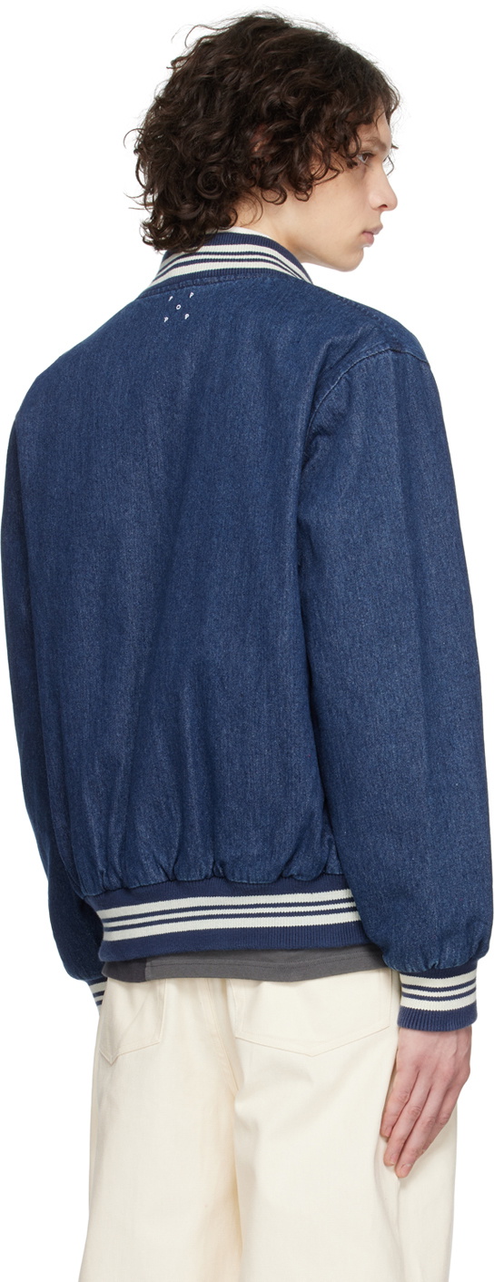 Pop Trading Company Indigo Varsity Denim Jacket
