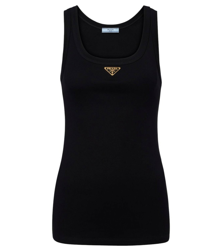 Photo: Prada Ribbed-knit cotton jersey tank top