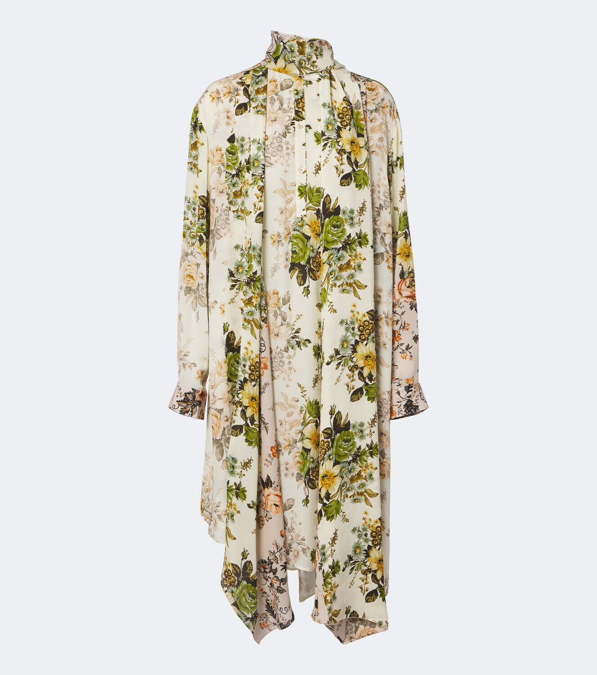 Acne Studios Tie-neck floral silk georgette midi dress