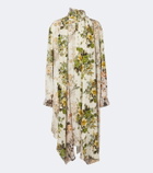 Acne Studios Tie-neck floral silk georgette midi dress
