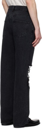 Tonywack Black Straight-Leg Destroyed Jeans
