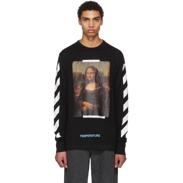 Photo: Off-White Black and White Diagonal Monalisa T-Shirt