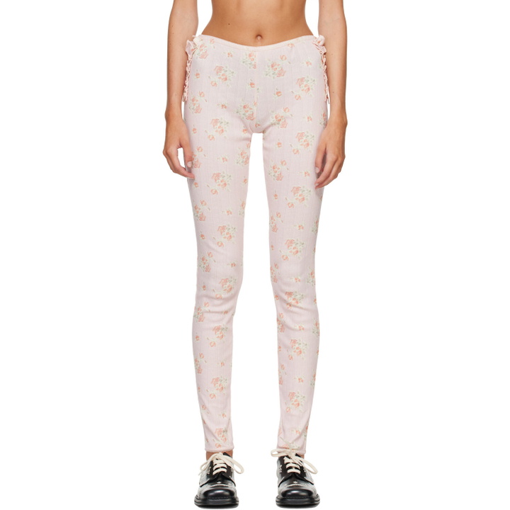Photo: Simone Rocha Pink Pointelle Ruffle Frill Leggings