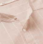 11.11/eleven eleven - Grandad-Collar Striped Slub Cotton Shirt - Neutrals
