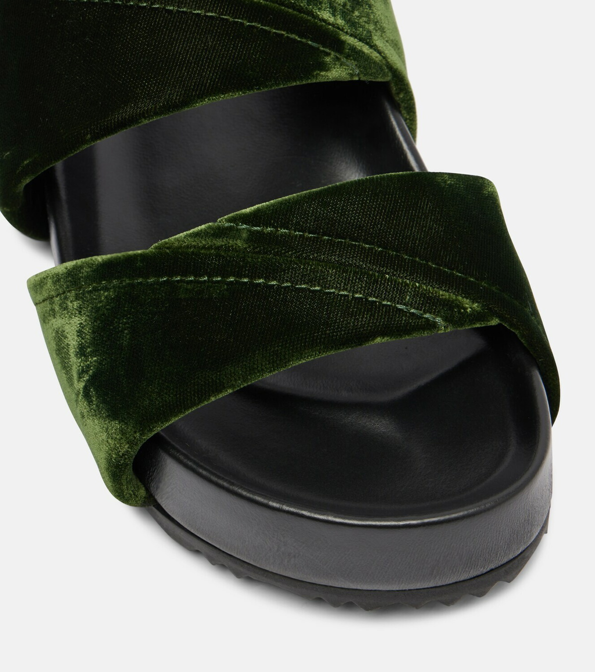 Dries Van Noten Leather-trimmed velvet slides