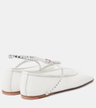 Amina Muaddi Ane embellished mesh ballet flats