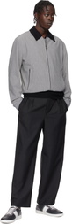 Ferragamo Gray & White Low Top Signature Sneakers