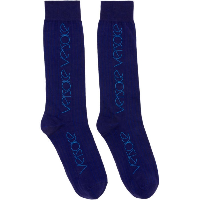Photo: Versace Blue Logo Socks