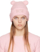 GCDS Pink Teddy Hairy Beanie