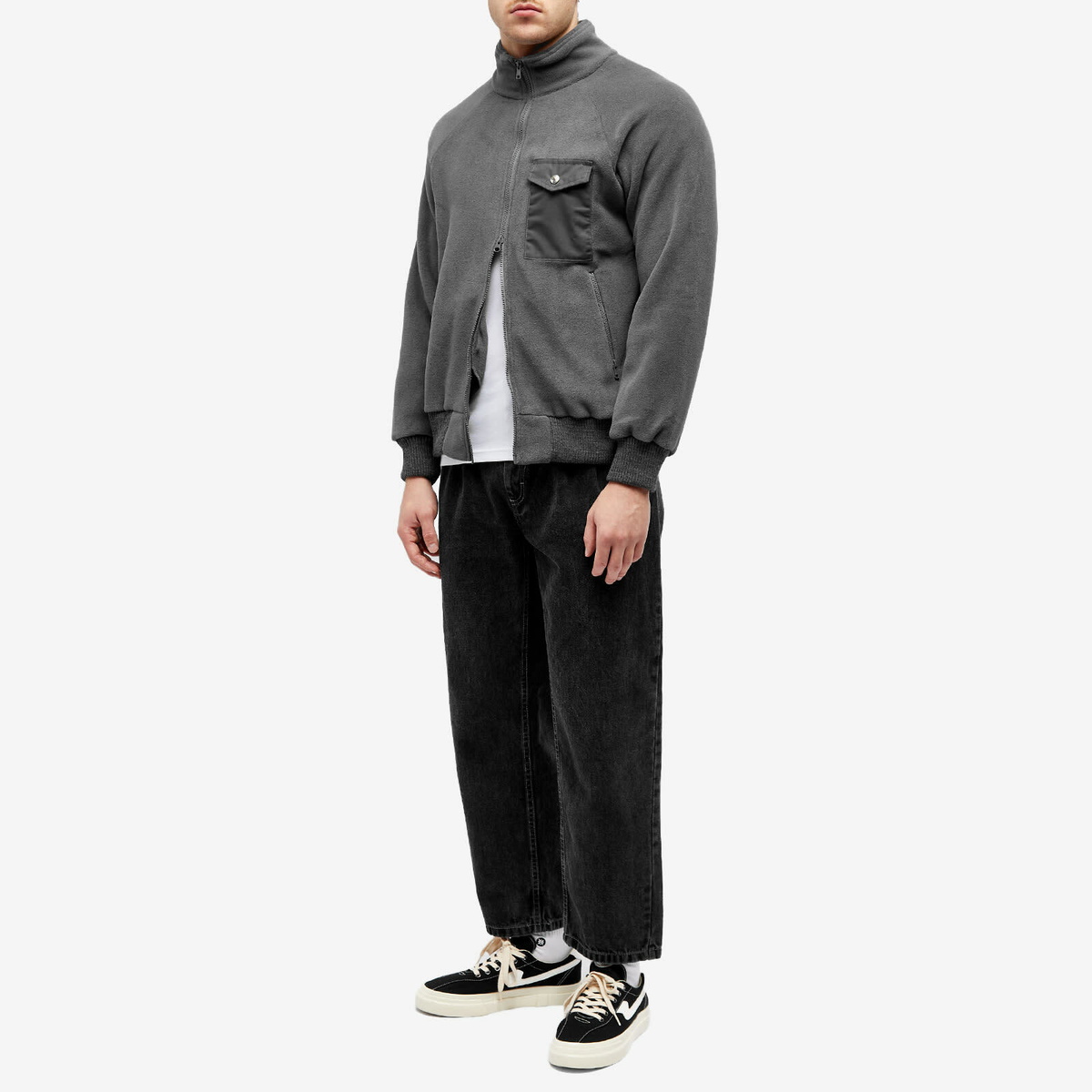 Battenwear Men's Warm Up Fleece Jacket in Grey