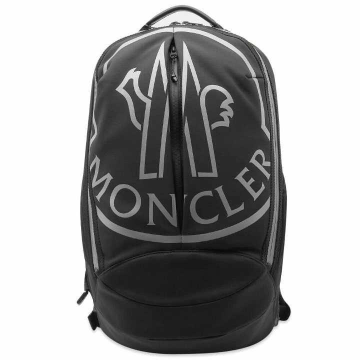 Photo: Moncler Men's Cut Logo Backpack in Black