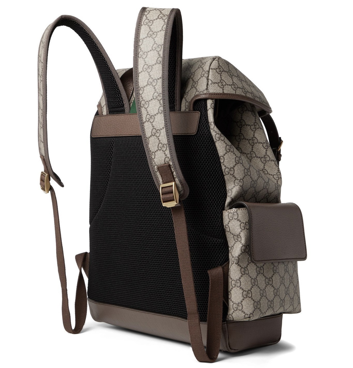 Gucci - Men - Ophidia Leather-trimmed Monogrammed Coated-canvas Backpack Gray