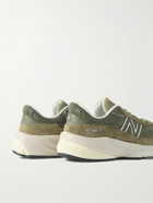 New Balance - 990v6 Leather-Trimmed Suede and Mesh Sneakers - Green