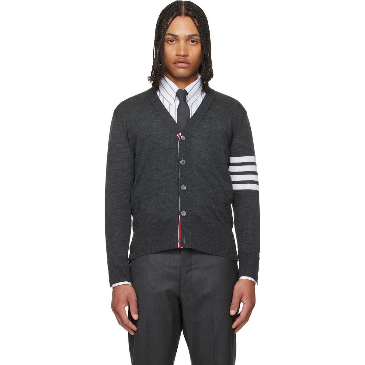 Lad Musician Black Shaggy Knit Long Cardigan Lad Musician