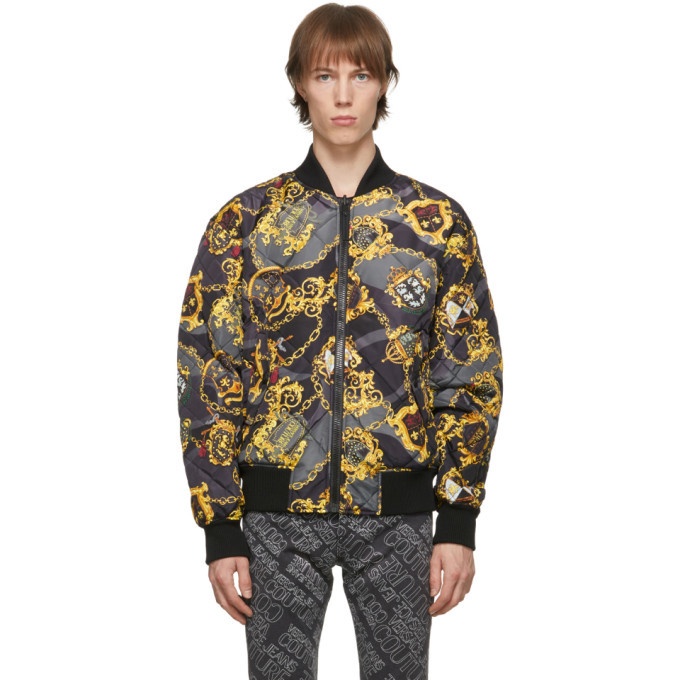 Photo: Versace Jeans Couture Reversible Black Baroque Bomber Jacket