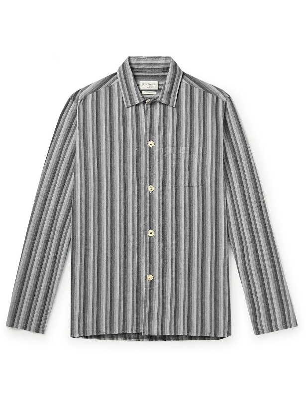 Photo: Oliver Spencer Loungewear - Striped Cotton Pyjama Shirt - Gray