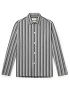 Oliver Spencer Loungewear - Striped Cotton Pyjama Shirt - Gray