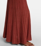 Faithfull Plissé halterneck cotton-blend maxi dress