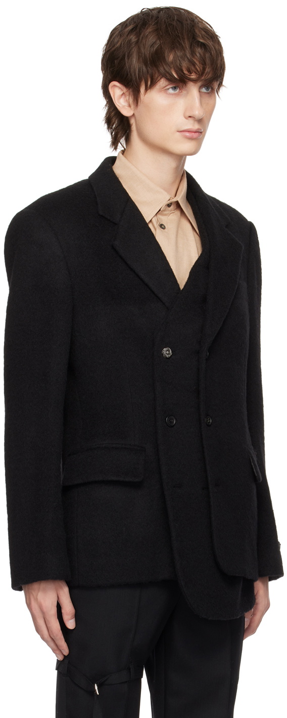 The World Is Your Oyster Black Double-Layer Blazer