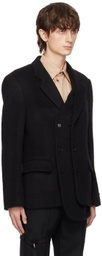 The World Is Your Oyster Black Double-Layer Blazer