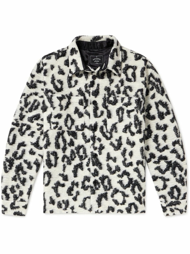 Photo: Portuguese Flannel - Dreamy Leopard-Print Jacquard-Knit Overshirt - White