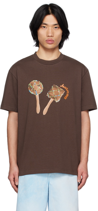 Photo: Jacquemus Brown Le Raphia 'Le T-Shirt Maraca' T-Shirt