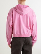 424 - Academy Logo-Appliquéd Cotton-Jersey Zip-Up Hoodie - Pink
