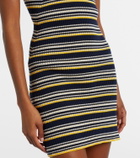 Miu Miu Striped open-back cotton-blend minidress
